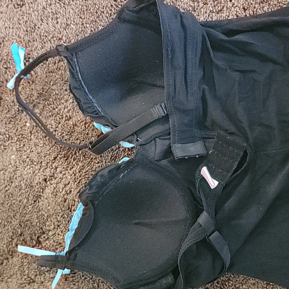 Black and Blue Women's Babydoll Lingerie - Picture 3 of 7